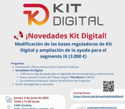 Jornada en Córdoba: Novedades Kit Digital. 6 de junio de 2024