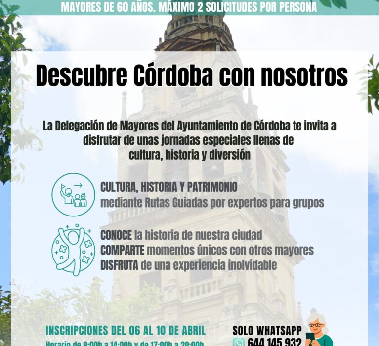 Rutas guiadas gratuitas para mayores de 60 años – Ayuntamiento de Córdoba