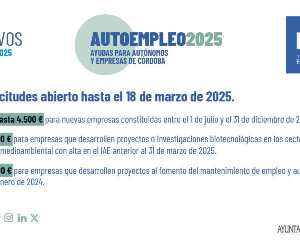 AUTOEMPLEO 2025 – LÍNEA 1: EMPRESAS DE NUEVA CREACIÓN – SUBVENCIONES IMDECC