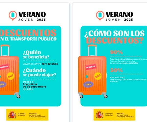 Descuentos de hasta el 90% en trenes y buses: así es el nuevo Verano Joven 2025