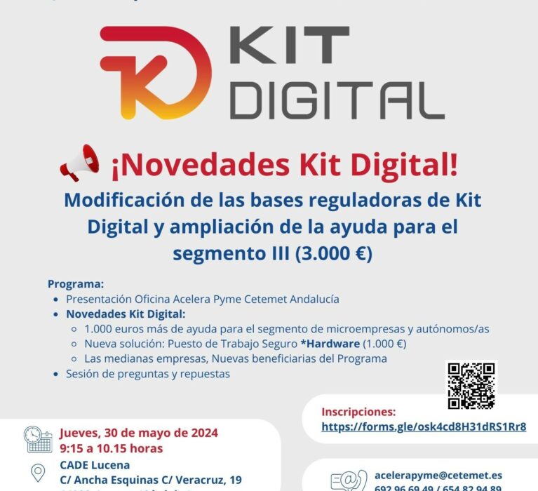 Jornada en Lucena (Córdoba): Novedades Kit Digital. 30 de mayo de 2024